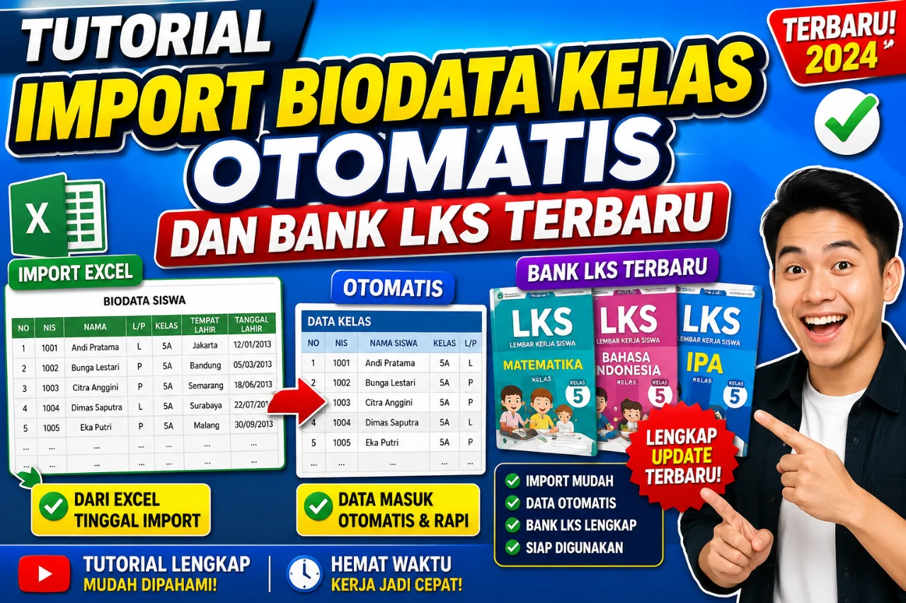Tutorial Import Biodata Kelas Otomatis dan Bank LKS Terbaru